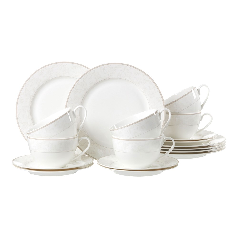 Kaffeeservice Isabella 18-teilig beige, Porzellan