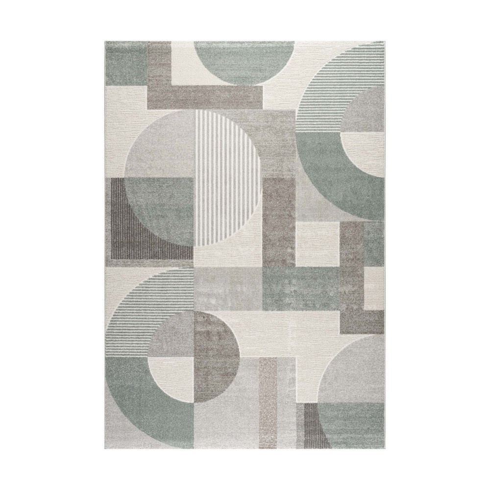 Webteppich MONDO Vesco | creme-mint | 160 x 230 cm