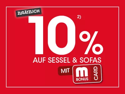 zusätzlich 10% auf sessel und Sofa mit der mbonus card ausschluss 2