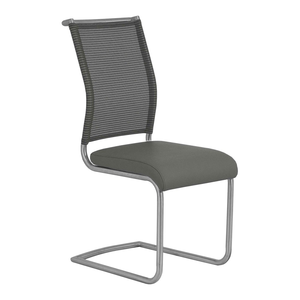 Schwingstuhl Mondo Divo Kunstleder grau, Dekor QXF, ca. 44x100x60 cm