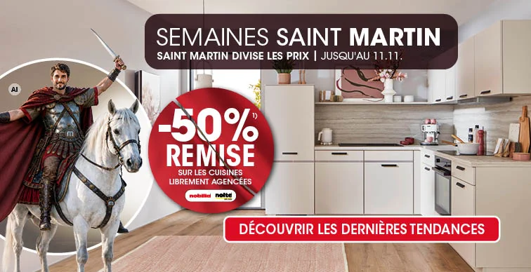 Semaines de la Saint-Martin chez MÖBEL MARTIN : 50 % de réduction sur les cuisines sur mesure, hors exclusions 1