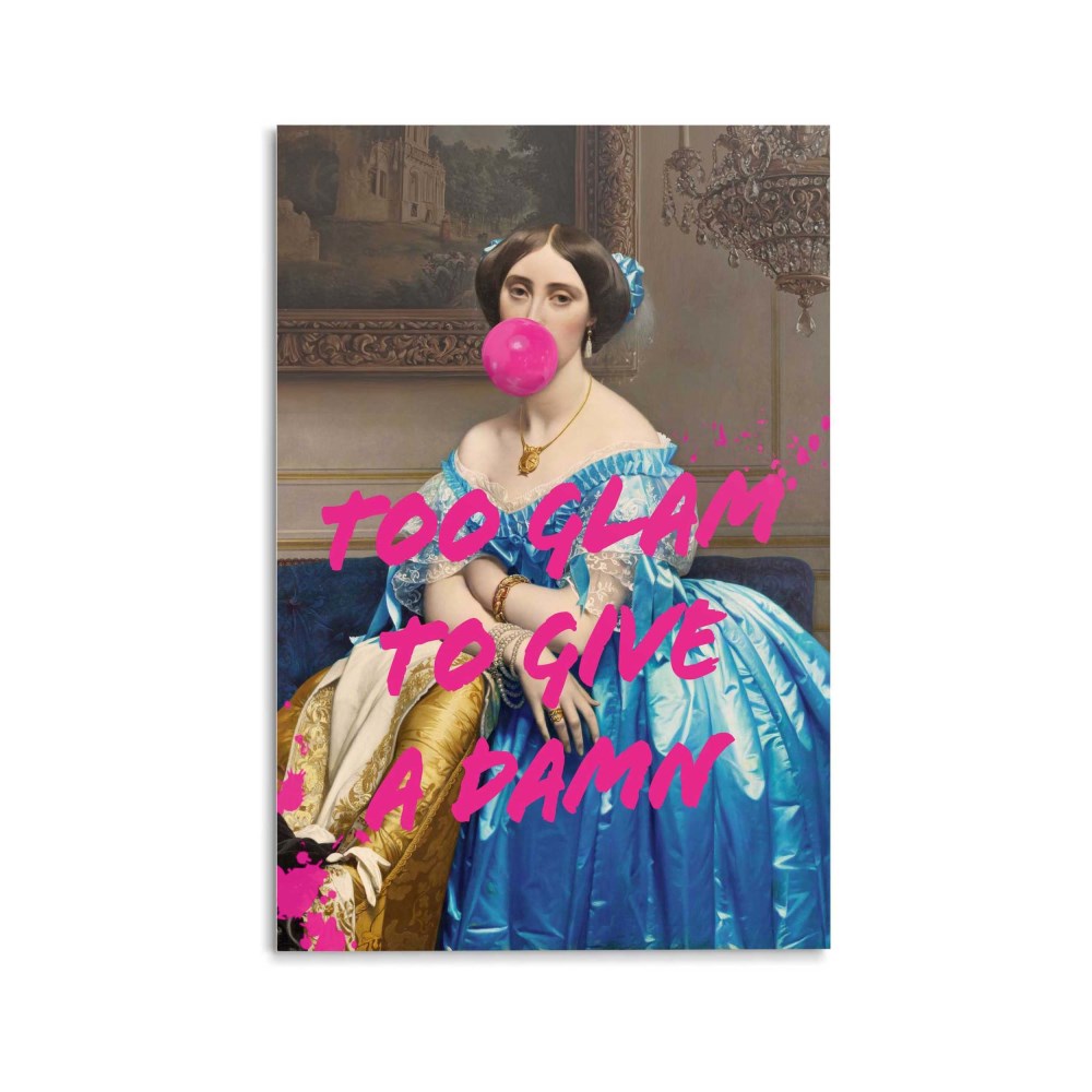 Bild Too glam to give a damn ca. 78x116 cm, mehrfarbig, Glas