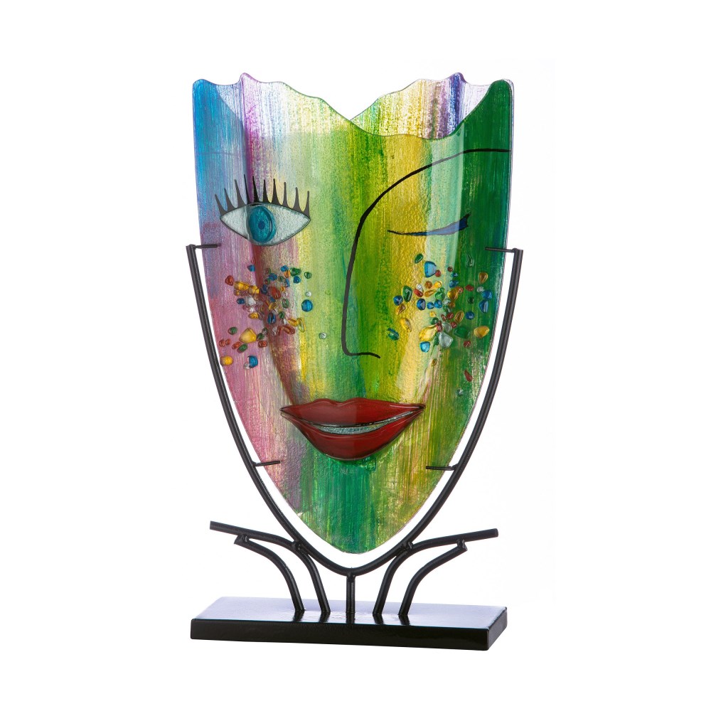 Vase auf Ständer Amour grün/bunt