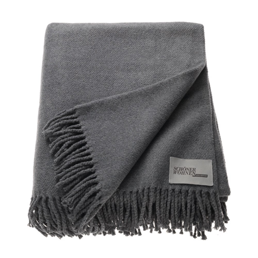SCHÖNER WOHNEN-Kollektion Plaid SW-Basics dunkelgrau
