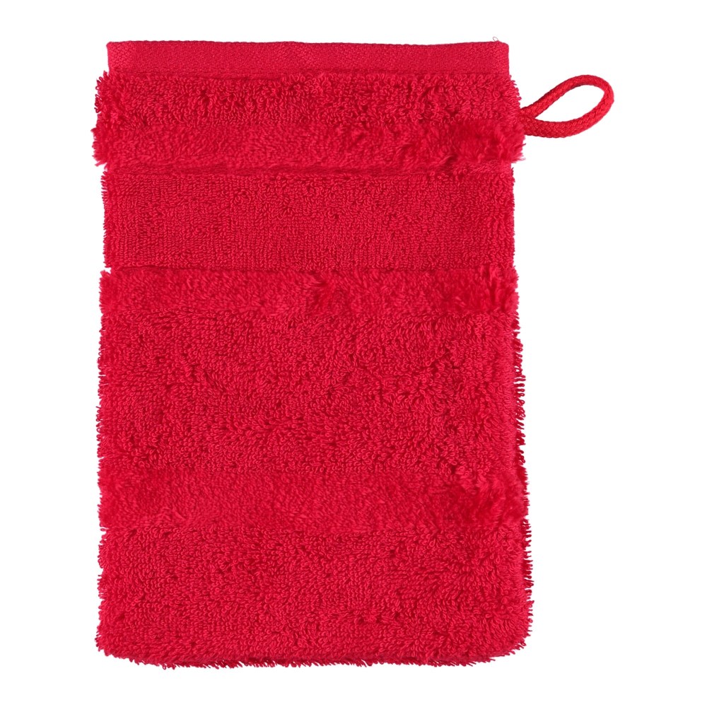 Waschhandschuh Noblesse² rot ca. 16x22 cm, 100% Baumwolle, Uni