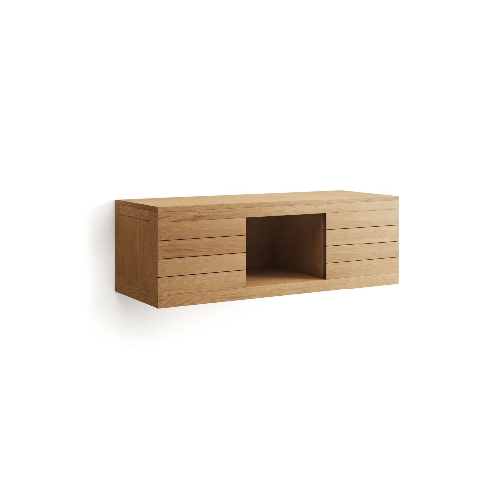 Waschtischunterschrank Yenit Massivholz, Natural, ca. 120x40x45 cm