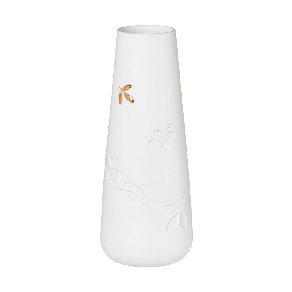 Vase Goldblatt klein weiß/ 21 cm online kaufen