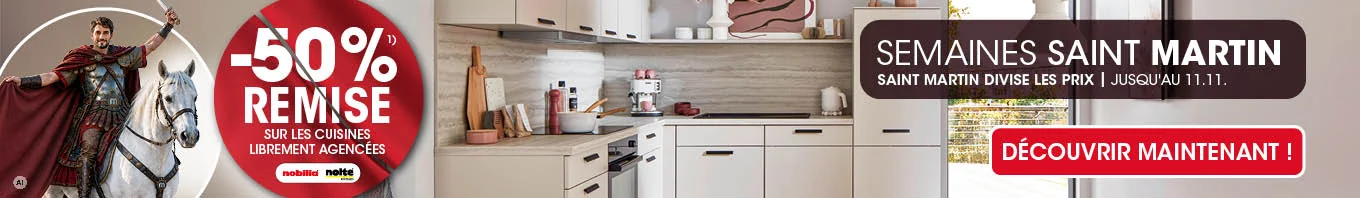 Semaines de la Saint-Martin chez MÖBEL MARTIN : 50 % de réduction sur les cuisines sur mesure, hors exclusions 1