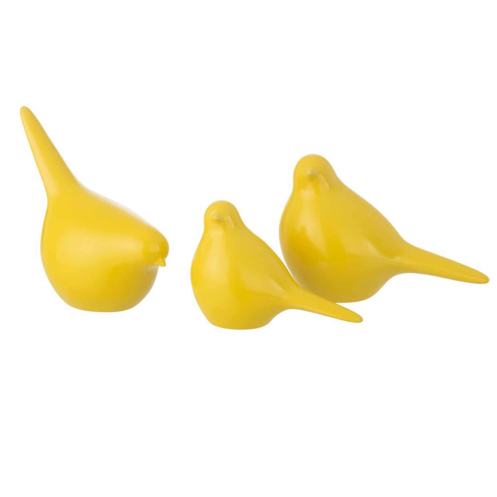 Dekofigur Vogel gelb