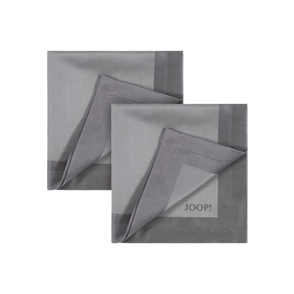 Servietten-Set JOOP! Signature 2-teilig, platin, ca. 50x50 cm, Mischgewebe