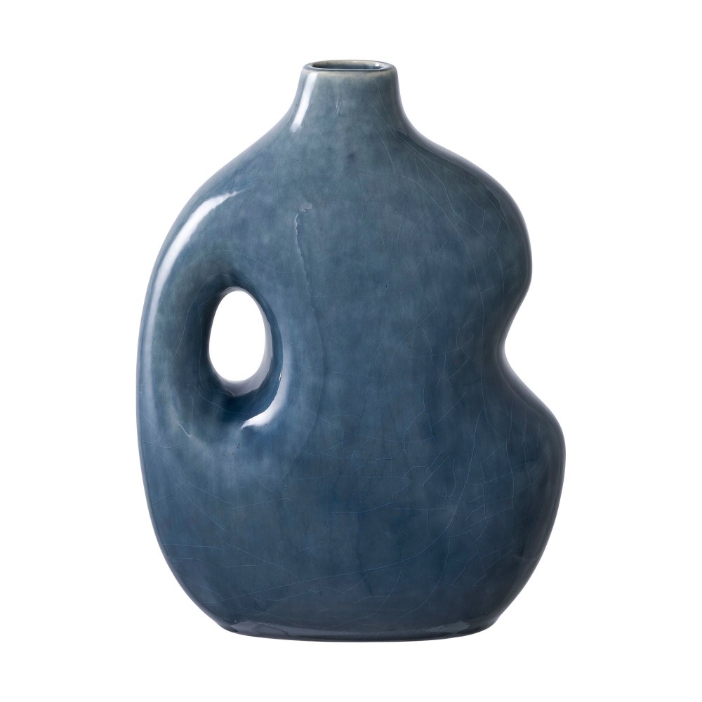 Vase blau ca. 19x25x10 cm, Steingut