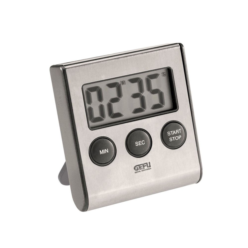 Digital-Timer Contare silberfarben/schwarz, ca. 2x7x7 cm, Edelstahl, Kunststoff