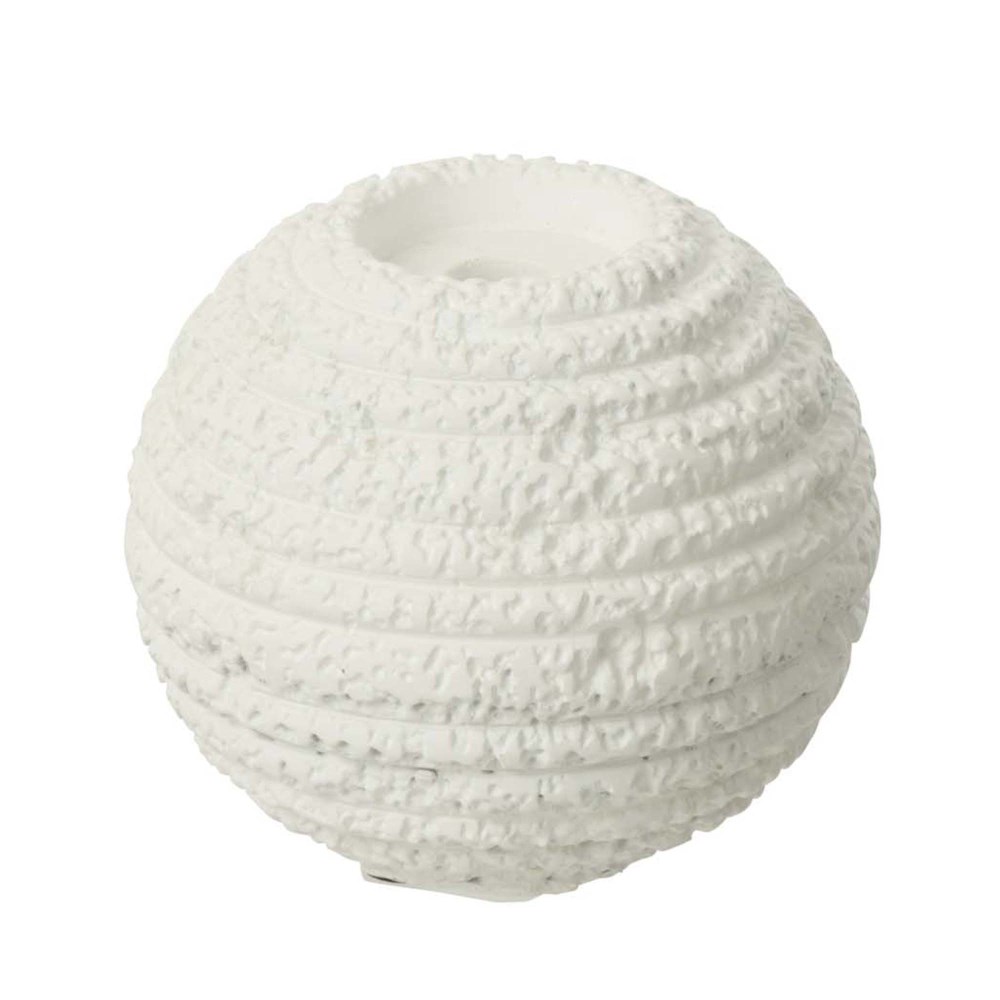 Kerzenleuchter Creta weiß ca. D14x12 cm, Naturmaterialien