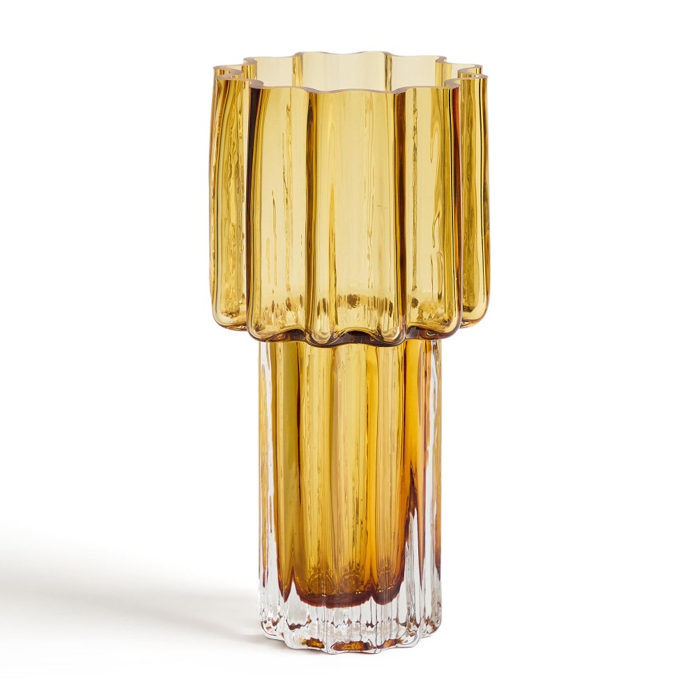 Vase Cristila aus orangefarbenem Glas, 30 cm