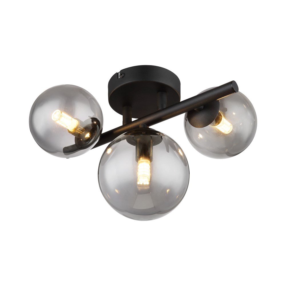Deckenleuchte Riha schwarz matt ca. 21x29 cm, 3xLED-G9-3,5W 130lm 3000K