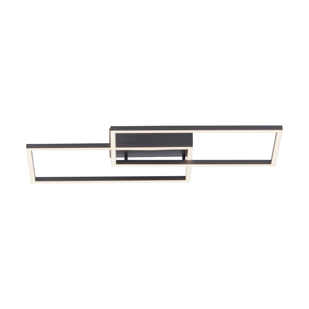Deckenleuchte Iven CCT schwarz ca. 61x33 cm, inkl. Fernbedienung, 2x LED Gesamt 27 W 1250 Lumen