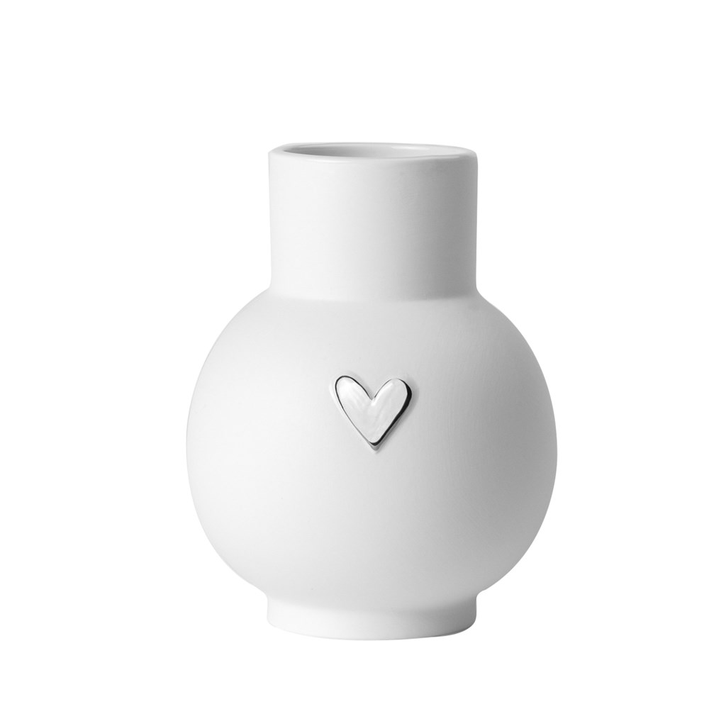 Kugelvase Herz silber/weiß online kaufen