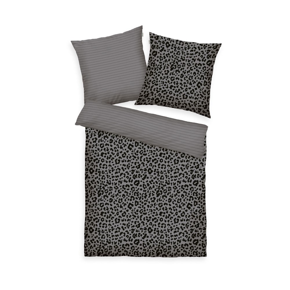 Bettwäsche Tom Tailor grau/schwarz | grau/schwarz | 155 x 220 cm