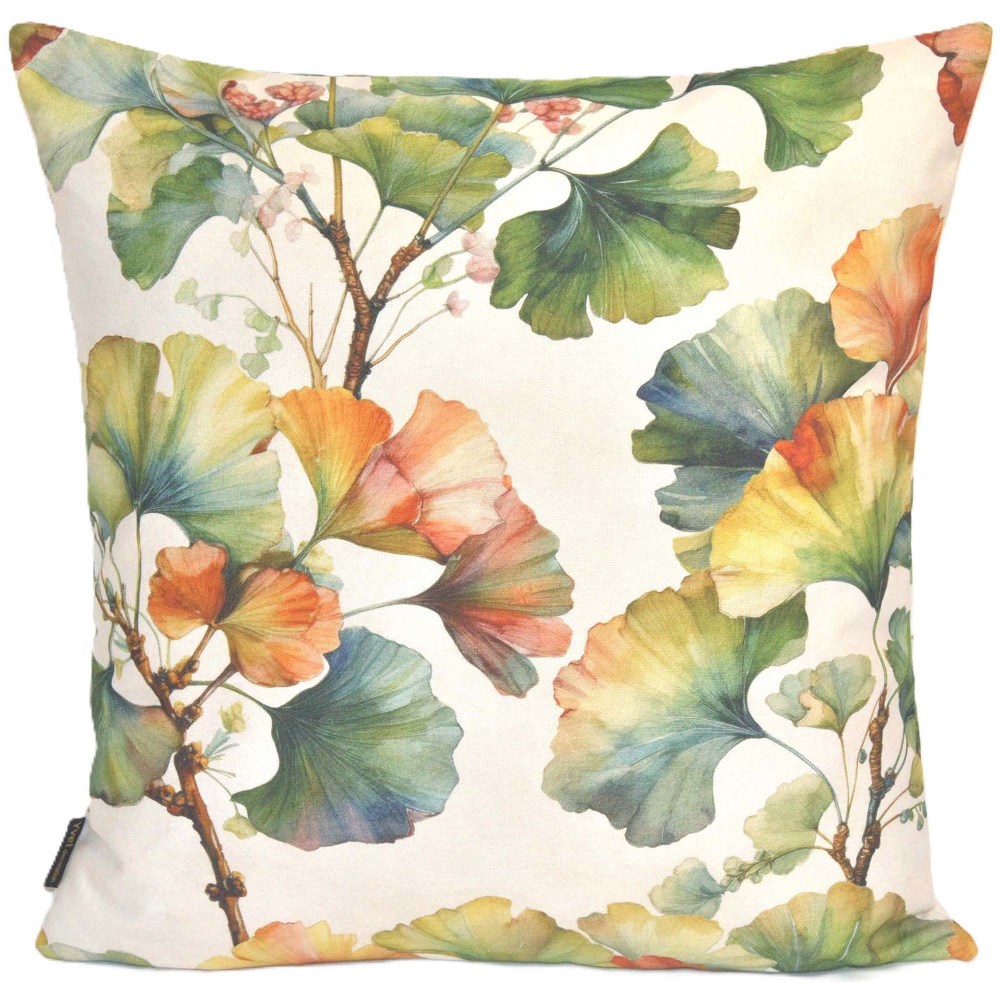 Kissenhülle Herbstginko herbstlaub ca. 50x50 cm, Naturfaser