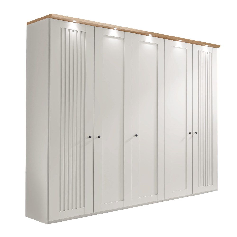 Drehtürenschrank Vito Linate B13 Korpus/Front weiß, ca. 250x216x58 cm, 5-türig