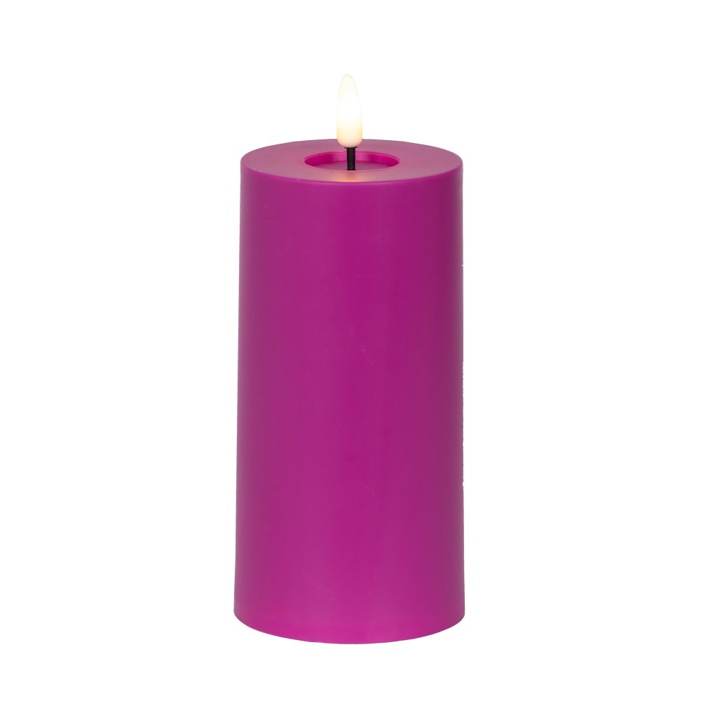 LED Kerze Wachs Outdoor pink