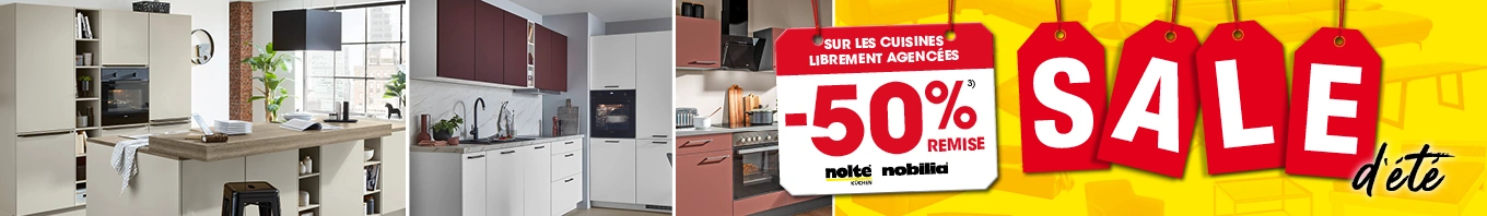 50 % de réduction sur les cuisines de marque sur mesure Nolte et Nobilia