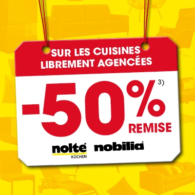 50 % de réduction sur les cuisines de marque sur mesure Nolte et Nobilia