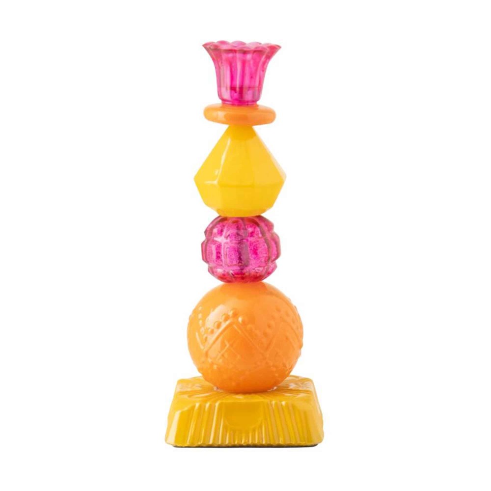 Kerzenständer orange/rosa