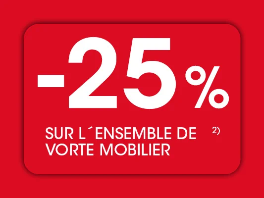 25 % de réduction sur les meubles sur mesure, hors exclusions 2