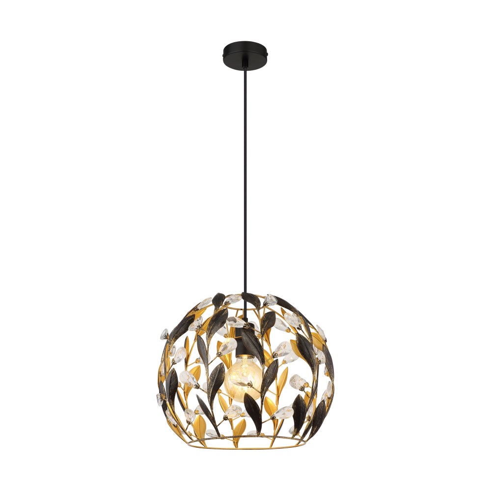 Hängeleuchte Mika schwarz matt D ca. 40 cm Höhe ca. 150 cm, 1xE27-40W ohne Leuchtmittel
