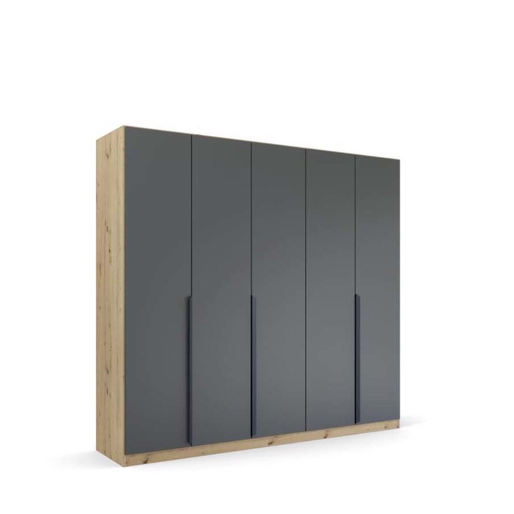 Drehtürenschrank Quadra-Spin grau metallic, Eiche Artisan, ca. 226x210x54 cm