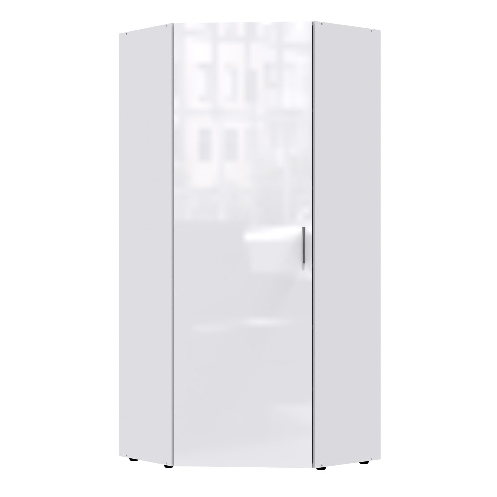 Eckschrank Malta Hochglanz weiß/weiß 80 x 80 x 185 cm online kaufen