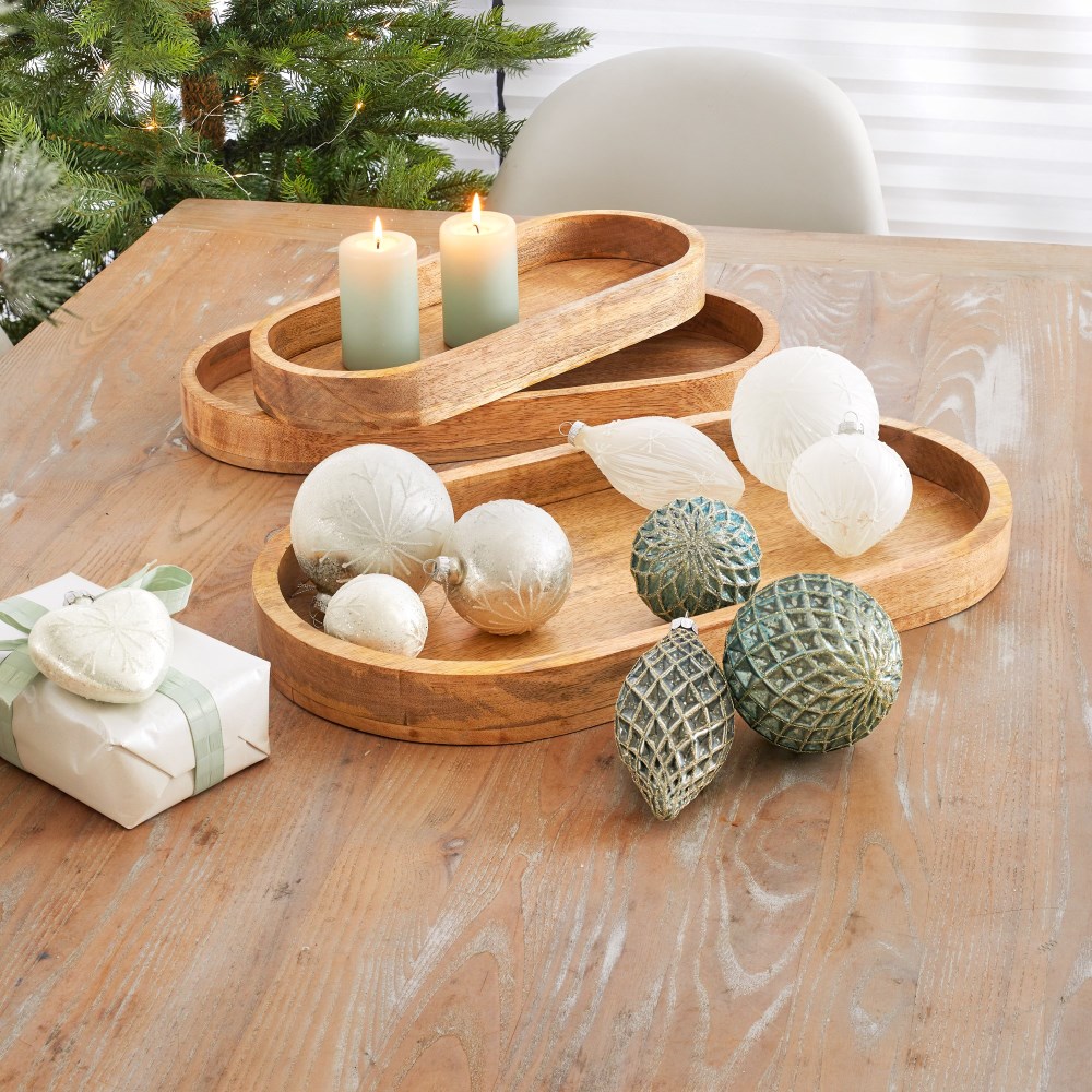 Deko-Tablett oval braun 50 x 28 x 5 cm online kaufen
