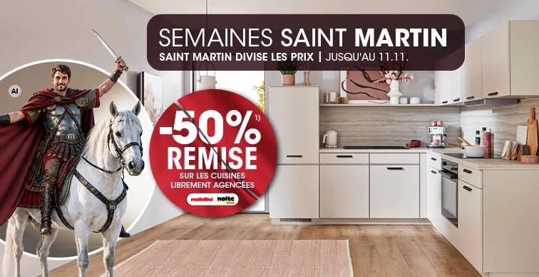 Semaines de la Saint-Martin chez MÖBEL MARTIN : 50 % de réduction sur les cuisines sur mesure, hors exclusions 1