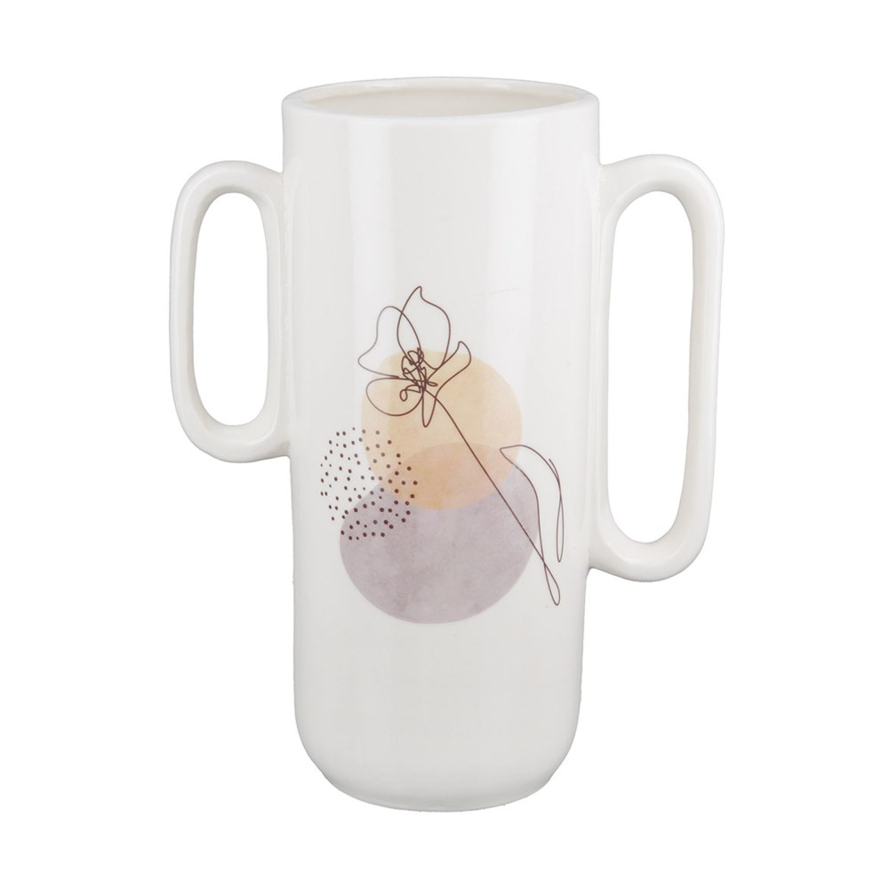 Vase One Line Flower weiß