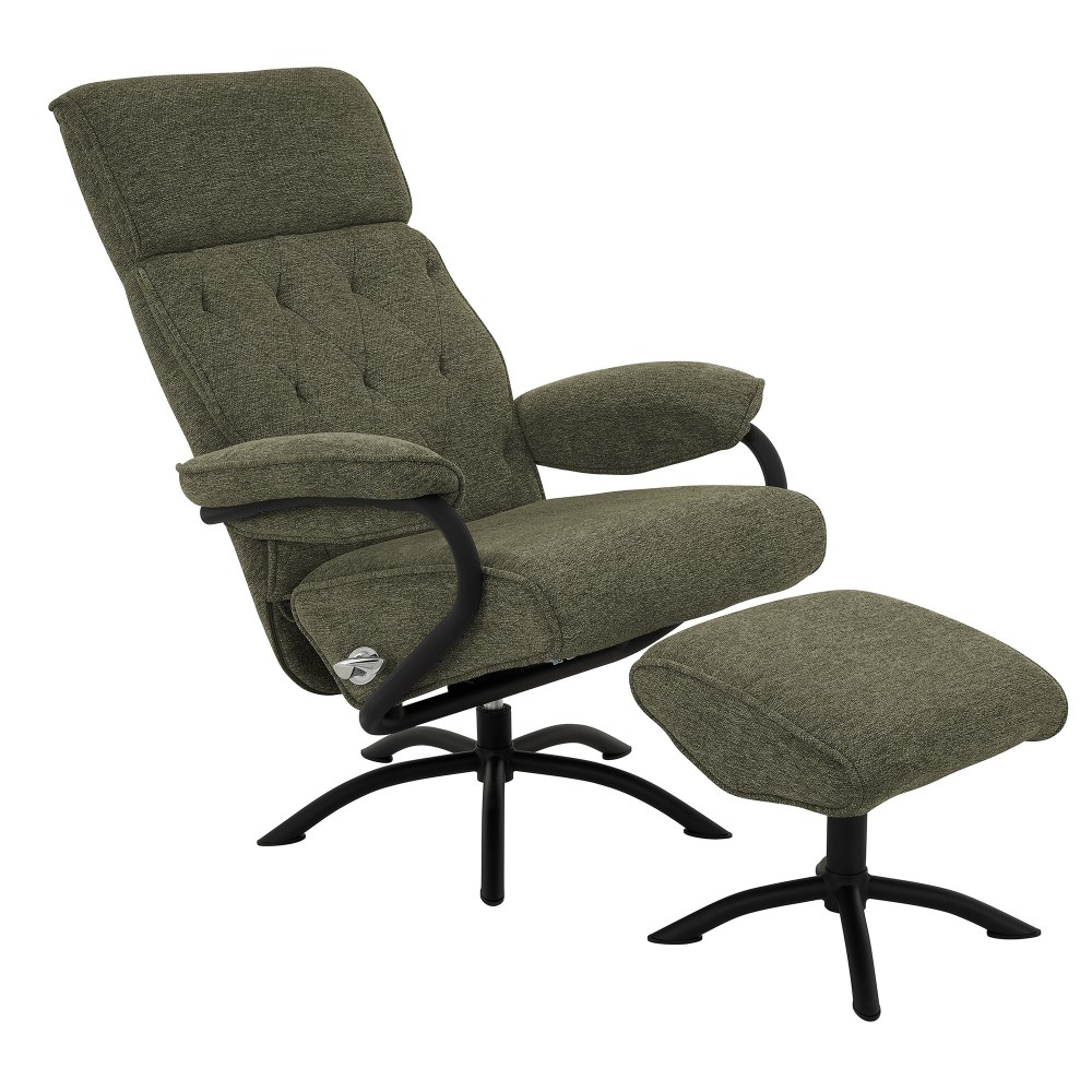 Sessel mit Hocker Jasper | grün