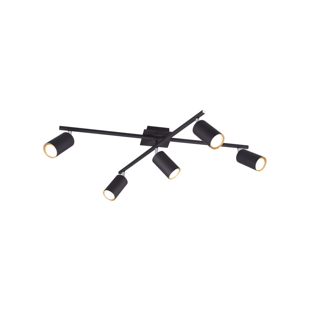 Deckenleuchte Marley schwarz matt ca. 77x22x57 cm, Metall, 5xGU10 max. 35W ohne Leuchtmittel