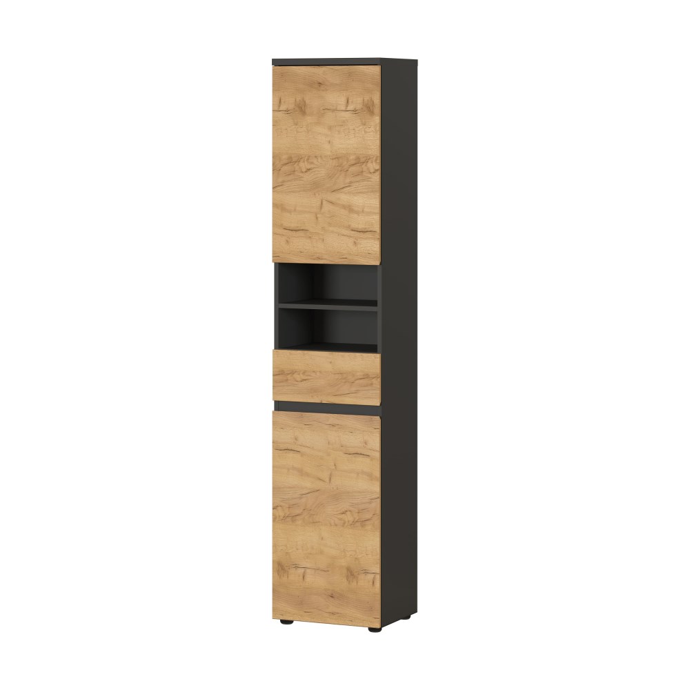 Hochschrank Vito Mayor 549 Graphit/Navarra-Eiche-Nb., ca. 39x190x34cm