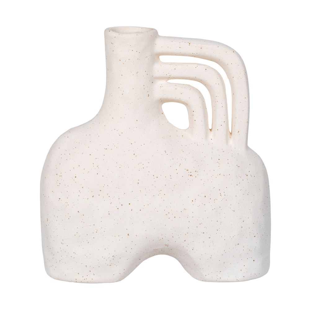 Vase beige ca. 19x20x8 cm, Steingut