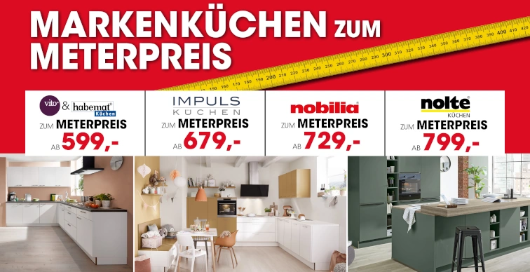 Markenküchen zum Meterpreis ab 599 Euro Ausschluss 1