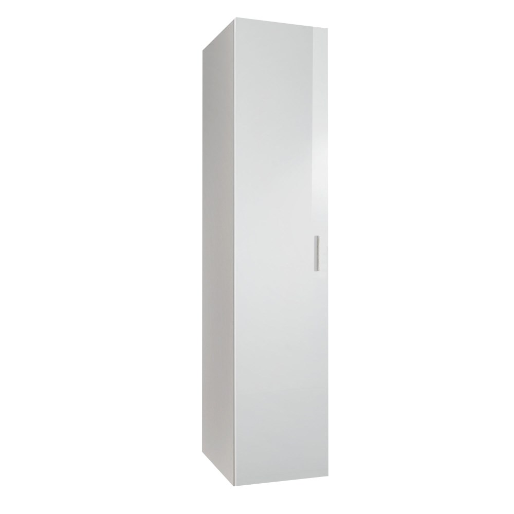 Schrank Malta Front Hochglanz Weiß, Korpus Weiß, ca. 40x185x54 cm